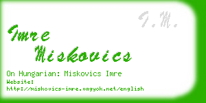 imre miskovics business card